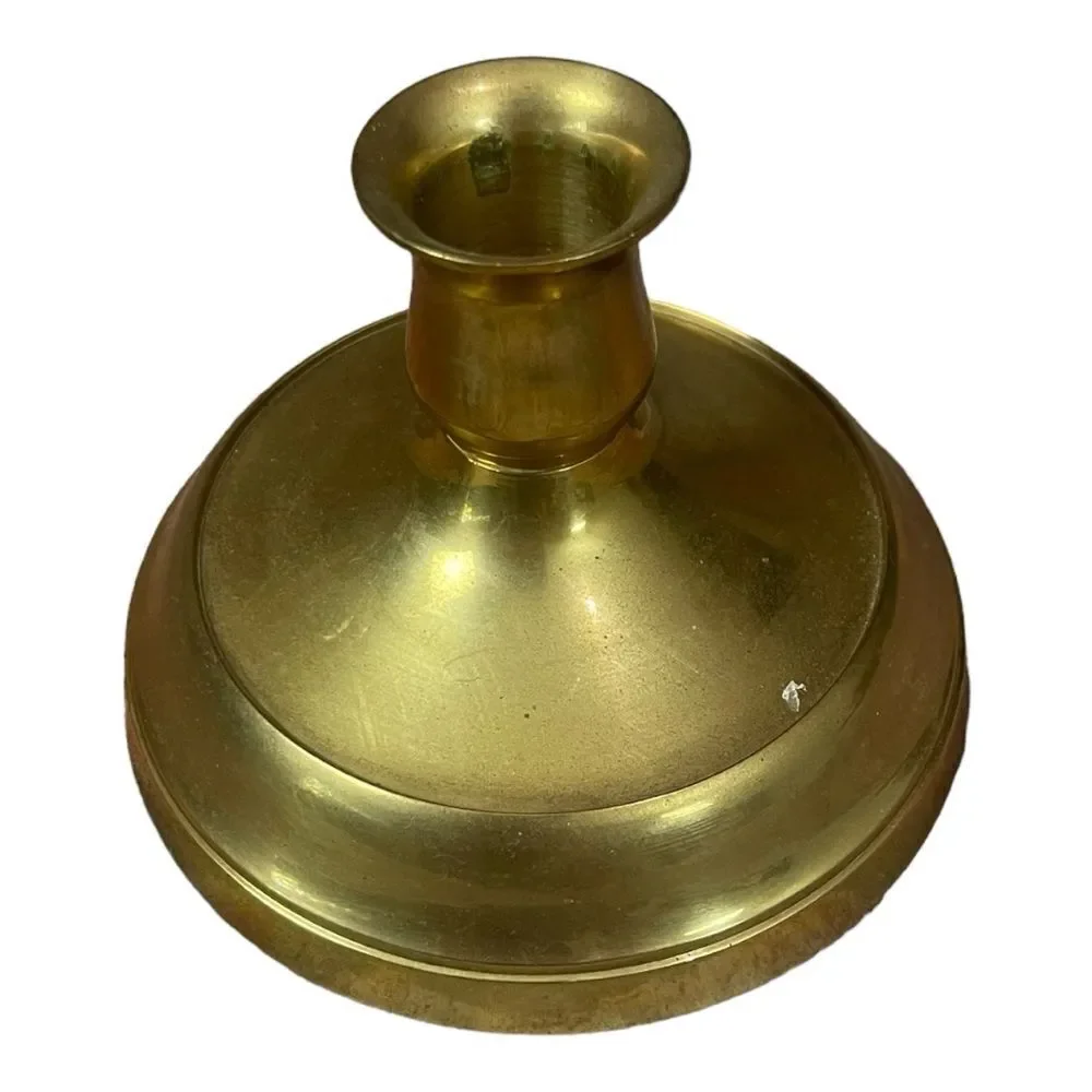 Vintage Brass Mid Century Modern Candle Holder EUC
